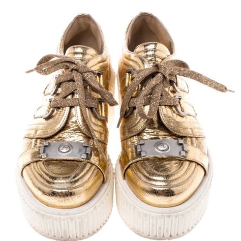 chanel sneakers gold